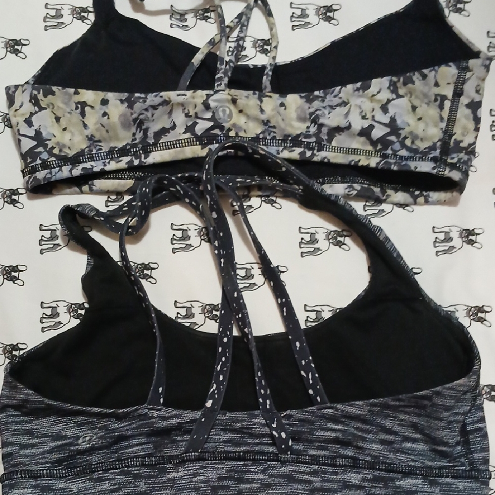 Lululemon Black and Patterned Sports Bras